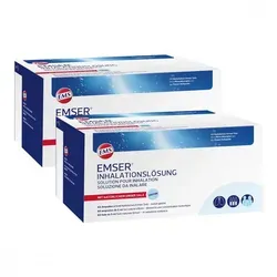 Emser Inhalationslösung 2X60 St - PZN 18122620 - Inhalationslösung zur Linderung von Atemwegserkrankungen, enthält 2x60ML für eine effektive Anwendung.