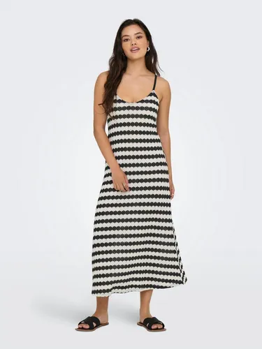 ONLY Midikleid mit V-Ausschnitt - Stylisches knielanges Kleid mit schmalen Trägern – ideal für die Übergangszeit. Kombiniere es mit deinen Lieblingsaccessoires für einen perfekten Look!