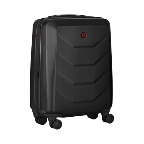 WENGER Prymo Carry-On Schalenkoffer - Trolley mit 4 Rollen, 36 (43) l Hartschale, integriertes Sicherheitsschloss und erweiterbarer Stauraum für stressfreies Reisen