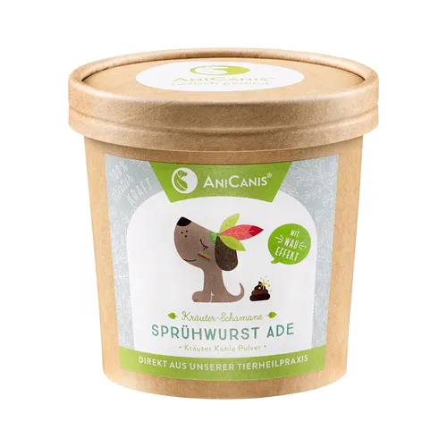 Kräuterkohle Sprühwurst Ade für Hunde | Kräuter Kohlepulver | Verdauung | 100g