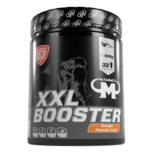 XXL Booster - Orange Maracuja - 500 g Dose - Fruchtiger Pre Workout Booster mit 1137 mg Creatin pro Portion. Enthält wichtige Nährstoffe und Vitamine für optimale Unterstützung während des Trainings. Ideal für aktive Sportler!