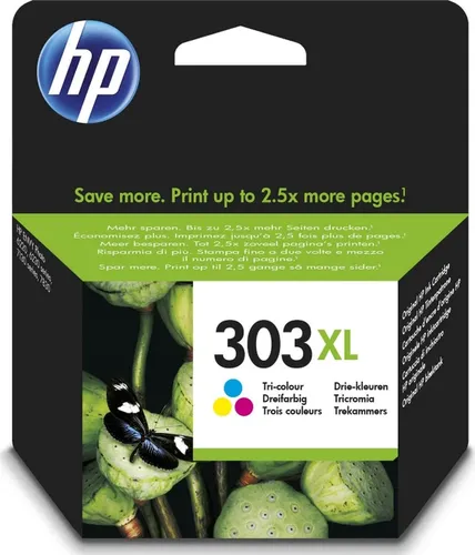 HP 303XL High Yield Tri-color Original Tintenpatrone (T6N03AE#LS1) - Original Tintenpatrone für brillante Farbdrucke, hohe Ergiebigkeit für bis zu 415 Seiten. Ideal für den täglichen Druckbedarf in Ihren ENVY Photo Druckern.