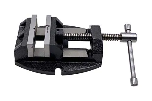 Bohrmaschinen-Schraubstock 75 mm Backenbreite - Werkstatteinrichtung mit stabiler Gussstahlkonstruktion für optimale Bohrvorgänge. Die bewegliche Handkurbel und geschliffenen Stahlbacken sorgen für einfache Handhabung und hohe Präzision.