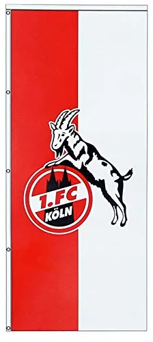 1. FC Köln Hissfahne 150 x 350 cm - Classic - Sport Sammlerstücke Fahnen, hochwertige Polyesterfahne mit Vereins-Logo, ideal für Fans und als Dekoration für jedes Event.