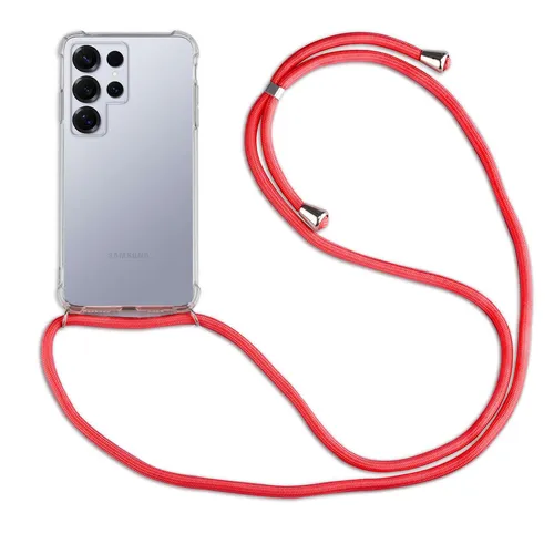 Handykette für Samsung Galaxy S25 Ultra Handyhülle mit Band Hülle in Rot