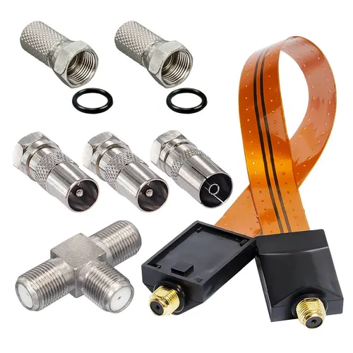 DVB-T/T2  2 Receiver mit eine Antenne betreiben, T-Stück,  IEC-Buchse/Stecker