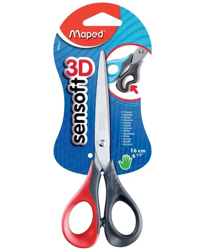 Maped Schere Sensoft 3D spitz Länge: 160 mm Rechtshänder zufällige Farbe 1 Stück