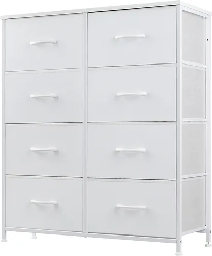 Sweetcrispy Kommode mit 8 Stoffschubladen - Stilvolle Kommode mit 8 Schubladen für optimalen Stauraum. Ideal für Schlafzimmer, Kinderzimmer oder Eingangsbereich. Umweltfreundliches Material sorgt für Langlebigkeit und einfache Reinigung.