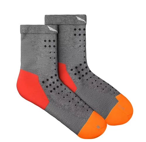 Salewa Trekkingsocke Pedroc Merino (Feuchtigkeits- und Temperaturregulierung) Kurzsocken grau/orange Herren - 1 Paar, Größe: 39-41