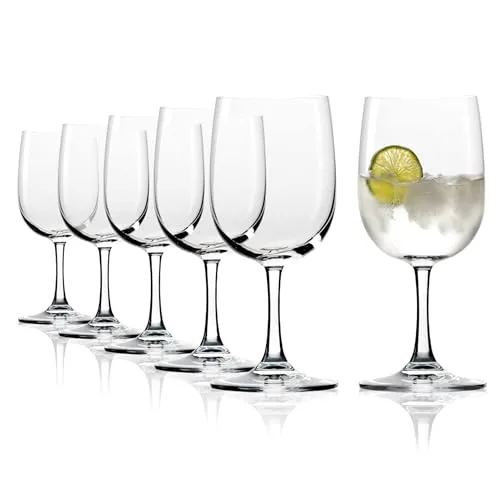 Stölzle Lausitz Mineralwasser Classic 6er-Set – Edle Kristallgläser für jeden Anlass - Wassergläser aus bleifreiem Kristallglas, spülmaschinenfest und stoßfest, ideal für Wasser, Cocktails und Limonade – Qualität made in Germany.