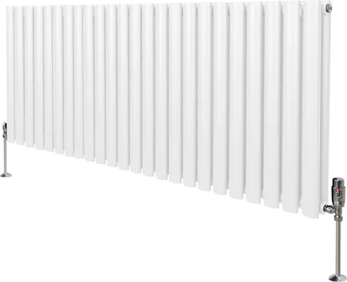 Monstershop Oval Röhrenheizkörper 600mm x 1440mm mit Chrom Thermostatventilen