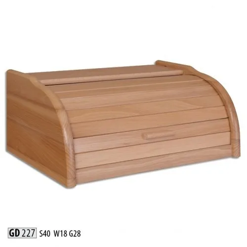 Buche Brotkasten 40 cm mit Rollklappe aus echtem Holz - Eleganter Brotkasten aus Buche, ideal zur Aufbewahrung von Brot. Mit praktischer Rollklappe und modernem Design, perfekt für jede Küche.