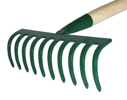 AGROHIT Harke Rechen Laubrechen 10 Zinken 25 cm mit Stiel 120 cm