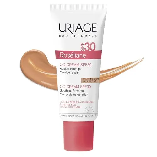 Uriage Anti-Redness CC Cream SPF 30 - Medium - Make Up mit SPF 30, beruhigt empfindliche Haut und gleicht den Hautton aus, für ein strahlendes Finish.