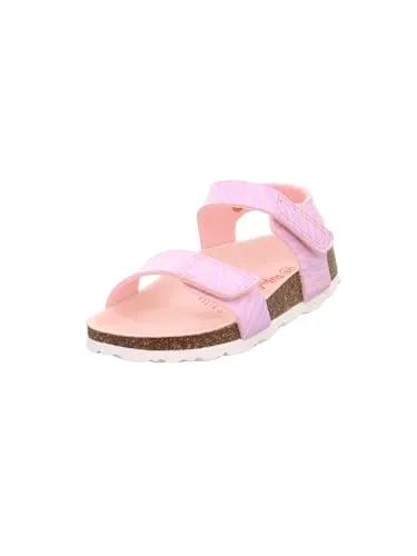 Superfit Fussbettpantoffel rosa/lila (5510) 28 - Nachhaltige Sandalen für Mädchen, 100% vegan und mit orthopädischem Naturkork-Fußbett für optimalen Halt. Ideal für Freizeit und Camping, robust und pflegeleicht.
