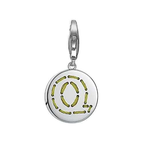 ESPRIT Damen-Charm 925 Sterling Silber rhodiniert Letter Fabric Q ESCH91139A000