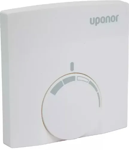 Uponor Base T-23 Raumregler 230V - Nicht-programmierbarer Thermostat, ideal für Wandmontage, sorgt für präzise Temperaturregelung in Zentral- und Fußbodenheizungssystemen.