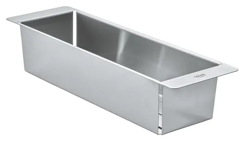 GROHE Edelstahl Sieb 490 x 150 mm - Siebe & Spitzsiebe – Spülmaschinenfestes, korrosionsfreies GROHE Sieb aus Edelstahl, ideal zum Abgießen mit freihändigen Halt für große Töpfe.