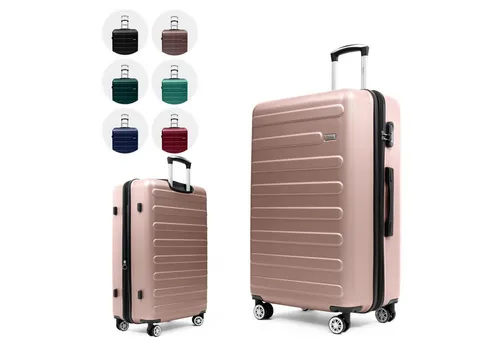 Easy Move Hartschalen-Trolley Rose Gold, 54cm - Stylischer Hartschalenkoffer mit 360°-Doppelrollen für müheloses Reisen und integriertem Zahlenschloss für maximale Sicherheit. Ideal für stilbewusste Reisende.
