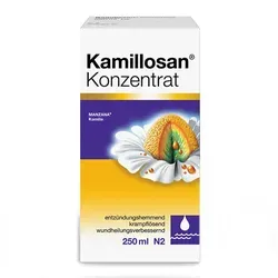 Kamillosan Konzentrat 250 ML - Pflanzliches Konzentrat zur vielseitigen Anwendung, ideal für Inhalationen und als Zusatz für Wickel oder Bäder. Praktische 250 ML Flasche für den täglichen Gebrauch.