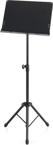 Pronomic OS-01C Orchesterpult - Stabiles Notenständer mit geschlossener Ablage und praktischen Klemmen, stufenlos höhenverstellbar und platzsparend durch abnehmbare Ablage.