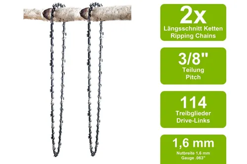 Längsschnitt Sägeketten passend für Stihl MS500i | 90cm 3/8 114TG 1,6mm 2