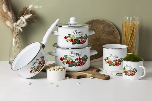 Emaillierter Topf Emalia Polska Pleszew Kalina 16 cm 1,15 l