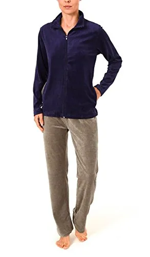 Damen Hausanzug Homewear Nicky Velvet - 57672, Größe 48/50, Farbe Navy - Bequemer Damen Hausanzug aus Nicky-Material, ideal für entspannte Tage zu Hause. Mit 80 % Baumwolle und ÖKOTEX STANDARD 100 für geprüfte Qualität.