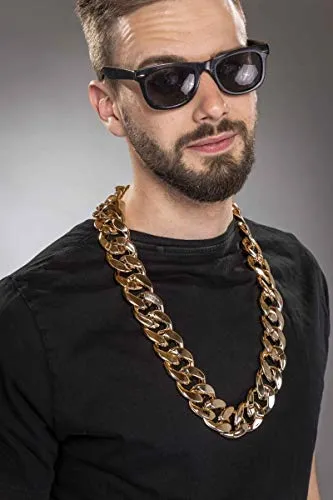 Festartikel-Müller Riesen-Goldkette, ca. 80 cm, für Erwachsene, Karneval, Fasching, Theater, Motto- & Kostümparty, Unisex, Gelbgold, Kette