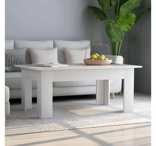 Stylischer Couchtisch Weiß 100x60 cm aus Holzwerkstoff