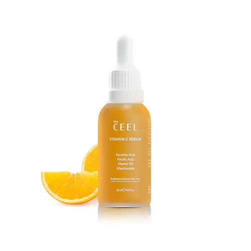 The Ceel Vitamin C Serum - 20% Hochdosiert für strahlende Haut - Tagespflege mit 20% Vitamin C, Ferulasäure und Vitamin B5. Reduziert dunkle Flecken und Falten für einen ebenmäßigen Teint. Frei von Parabenen und Alkohol, dermatologisch getestet.