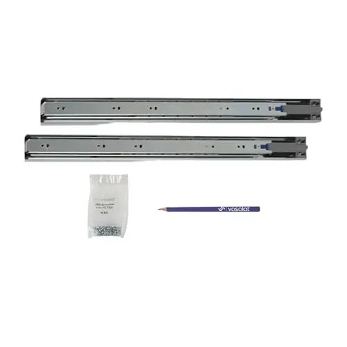 Schubladenschienen 500mm softclose Kugelführung - Vollauszug mit integrierter Dämpfung, 32-Systemlochung - 1 Paar