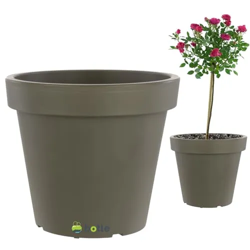 Großartig Blumentopf Übertopf Groß 55 L Blumenkübel 58 x 53 cm Grauer Stein Rollbasis Transporträder, Wachsende Gartenbäume, ideal für auf einen Stamm aufgepfropfte Pflanzen, Pflanzkübel Kunststoff