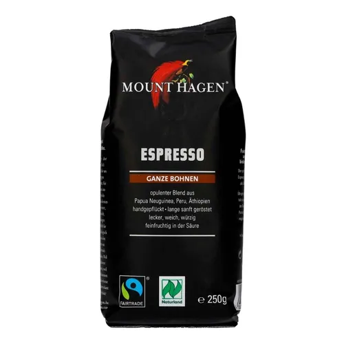 Espresso FairTrade - ganze Bohne 250g | MOUNT HAGEN