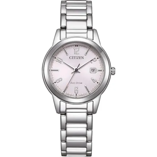 Citizen FE1241-71Z Damenuhr - Elegante Eco-Drive Uhr mit Solar-Technologie - Damenuhr aus Edelstahl mit 29mm Gehäuse, rosafarbenem Zifferblatt und 240 Tagen Gangreserve. Ideal für umweltbewusste Frauen, die Stil und Nachhaltigkeit schätzen.