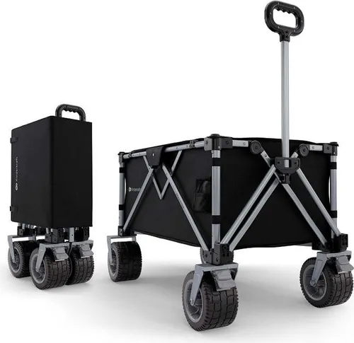 Kinderkraft ROLLSTER Transportwagen klappbar, geländetauglich, bis 100 kg Belastung, Schwarz