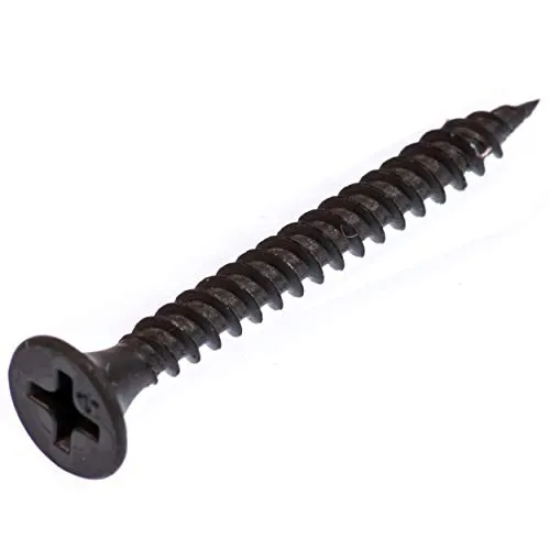 bauFIT Schnellbauschrauben für Gipskarton mit Feingewinde, Phosphatiert, Kreuzschlitz PH2, Schwarz, 25mm (1000 Stück)