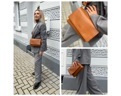 Corno d´Oro Schultertasche Damen Leder Klein Handmade - Elegante Umhängetasche aus hochwertigem, vollnarbigen Glattleder mit verstellbarem Schultergurt und leichtem Gewicht von nur 370g – perfekt für jeden Anlass!