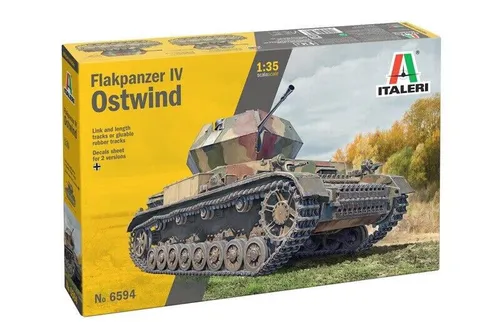 Tamiya-Italeri 510006594 Flakpanzer IV Ostwind - 1:35 Bausatz - Automobile, detailgetreues Standmodell im Maßstab 1:35, ideal für Modellbau-Enthusiasten und Militärfans.