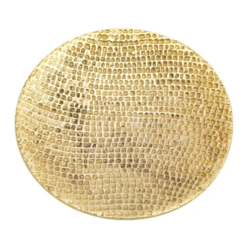 Rustikaler Kerzenteller Waben Ø14cm Aluminium Gold Untersetzer Dekoration Modern