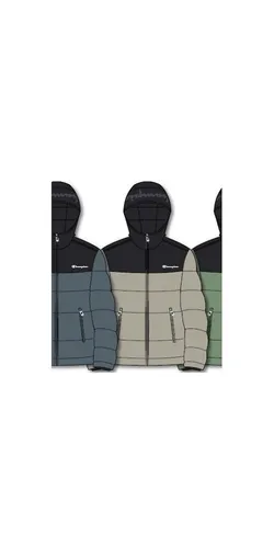 Champion Winterjacke mit Kapuze für Herren, beige/schwarz, Größe M - Stylische Winterjacke mit funktionswattierter Konstruktion und praktischen Reißverschlusstaschen. Bietet optimale Bewegungsfreiheit und ist ideal für kalte Tage. Material: 100% Nylon, Größen: M-XL.