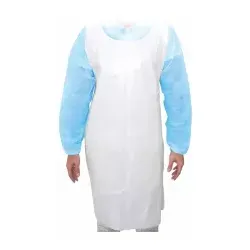 MaiMed Apron Schutzschürze, PE 77526 , 1 Packung = 50 Stück, Weiß, 75 cm x 115 cm, Medium