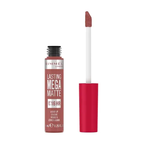 Rimmel London Lasting Mega Matte Lipstick Liquid Lipstick Long Lasting Moisturizing Formula Vegan 200 Pink Blink, 7.4ml