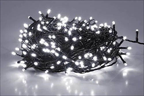 Spetebo LED Lichterkette mit Timer kalt weiß - 40 LED / 3 m - Weihnachts Garten Deko Beleuchtung mit Stecker für den Innen- und Außenbereich