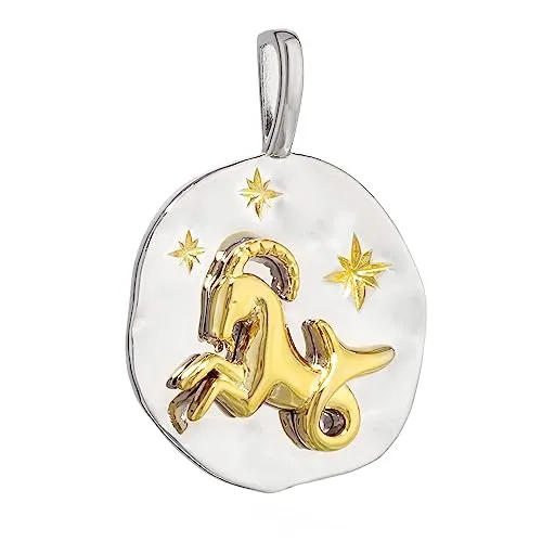 NKlaus 17mm Kettenanhänger Sternzeichen Widder aus 925 Silber - Anhänger für Damen mit modernem Design, perfekt als astrologisches Schmuckstück für Widder-Geborene und Liebhaber der Tierkreiszeichen.