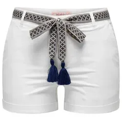 ONLY Chinoshorts ONLGeorgia - Bequeme Mid Waist Shorts - Chinoshorts in Weiß aus 98% Baumwolle und 2% Elasthan für optimalen Tragekomfort. Ideal für Sommerlooks mit lässigem Reißverschluss und modischem Schnitt.