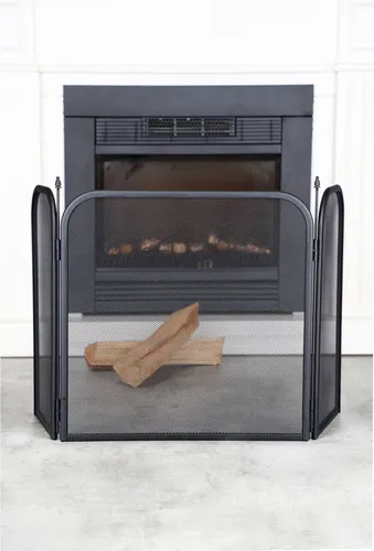 Kamin Funkenschutzgitter - Aschesauger mit dreiteiligem Schutzgitter, das Funkenflug effektiv blockiert und durch klappbare Seitenteile stabil steht. Ideal für sicheres Genießen eines offenen Feuers.