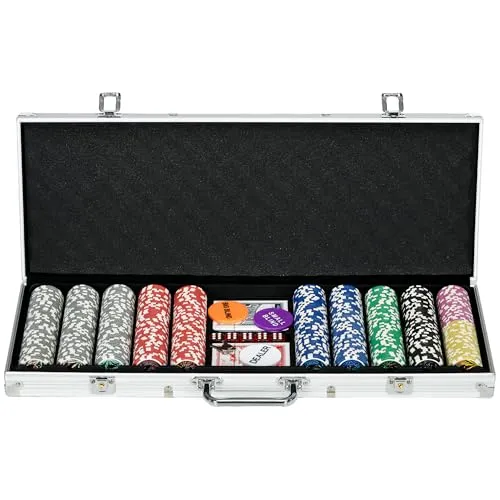 SPORTNOW Pokerkoffer Set mit 500 Pokerchips