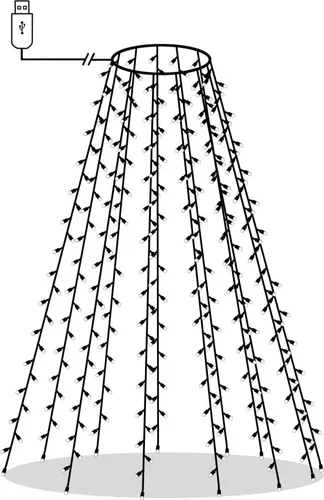 vidaXL Weihnachtsbaum-Lichternetz mit 150 LEDs Blau 150 cm in blau von vidaXL