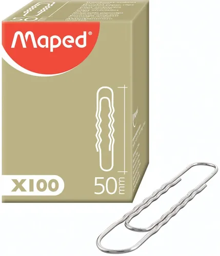 Maped Aktenklammern vernickelt 50 mm gewellt 100 Stück
